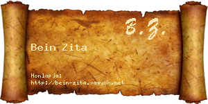 Bein Zita névjegykártya