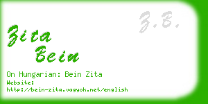 zita bein business card
